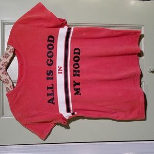 Women's All Good in My Hood orange T-shirt 👕 Medium